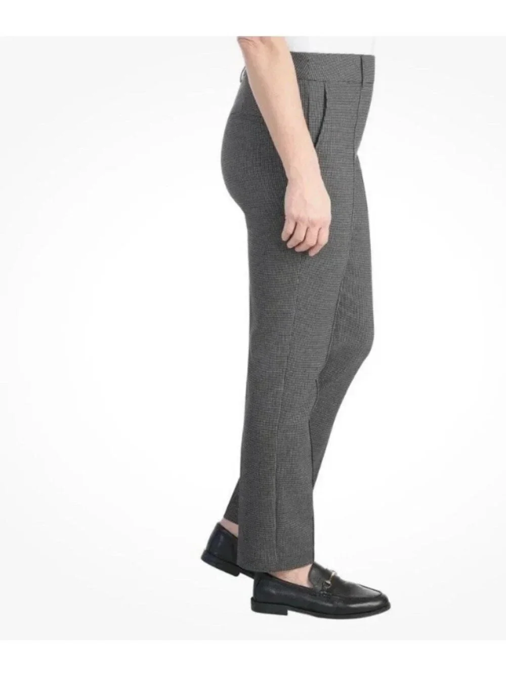 NWT Hilary Radley Women's XL Gray Black Pull-On Slim Leg Pants Mid Rise G2049